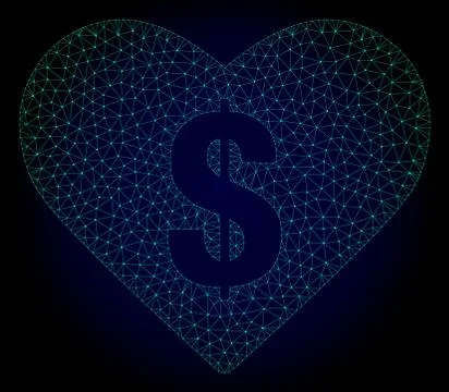 Love Price Polygonal Frame Vector Mesh Illustration Stock Illustration