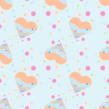 Love print. Decorative pattern with colored heart. Seamless pattern. Stock Illustration