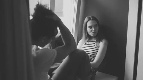 Love problems: couple having bed moments in their love story: couple crisis Stock Footage 158159025