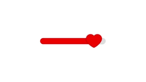 Love progress bar with red heart icon animation isolated on white background Stock-Footage 332195493