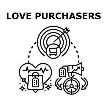 Love purchasers concept vector icon representing customer satisfaction Stock Illustration