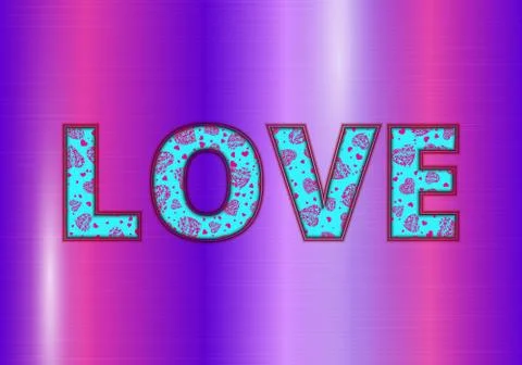 Love on a purple background Illustrazione stock