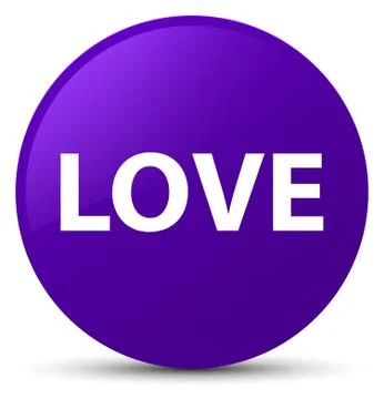 Love purple round button Stock Illustration