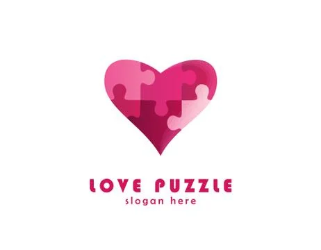 Love puzzle logo Stock Illustration