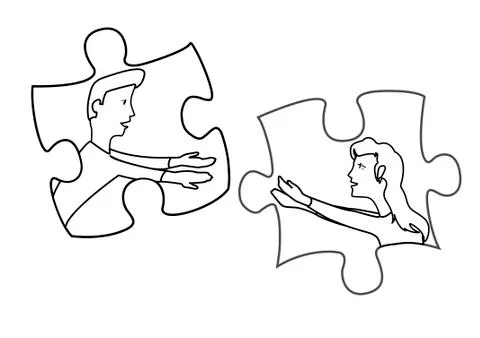 Love puzzles. Ilustração Stock
