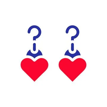 Love Question: Uncertain Affection Conceptual Art Stock Illustration
