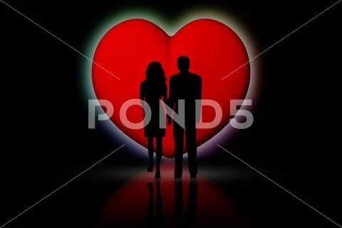 In love red heart background - 3D illustration Stock Illustration