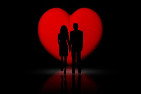 In love red heart background - 3D illustration. Иллюстрация