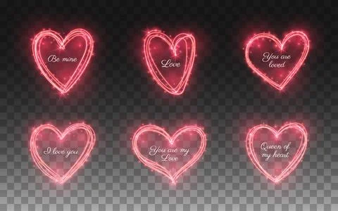 Love red heart shape frame firework light sparkle Stock Illustration