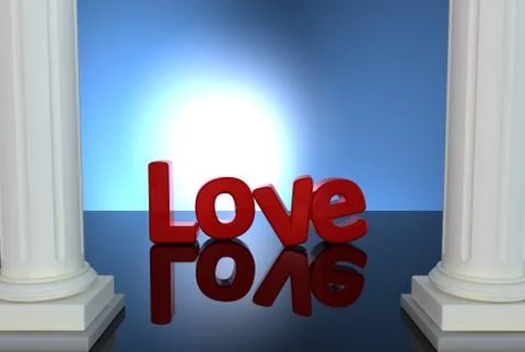 Love red letter Stock Illustration
