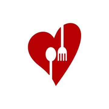 Love restaurant application theme logo template Stock Illustration
