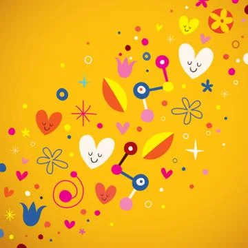 Love retro abstract art vector illustration Stock Illustration