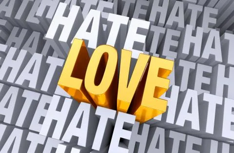 Love rises above hate Stock Illustration