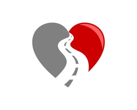 Love with road in the middle Stock Illustration
