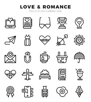 Love &amp; Romance icon pack for your website. mobile. presentation. and logo d.. Stock Illustration