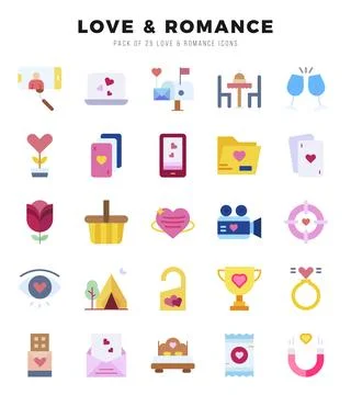 Love &amp; Romance icon pack for your website. mobile. presentation. and logo d.. Illustrazione stock