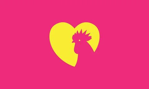 Love with rooster shape logo design vector icon symbol illustration イラスト素材