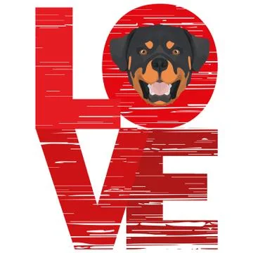 Love Rottweiler. Stock Illustration