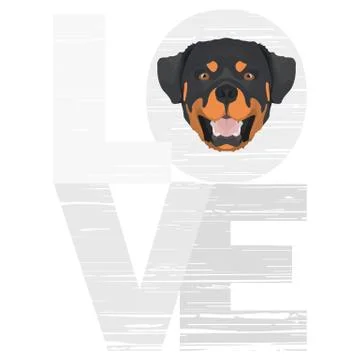 Love Rottweiler. Illustrazione stock