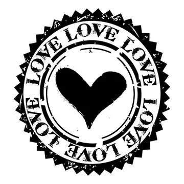 Love rubber stamp Stock Illustration