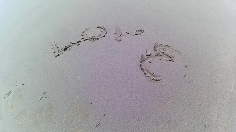 Love in the sand on the beaches Stockbeeldmateriaal 89847237