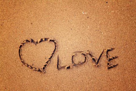 Love on the sand 스톡 사진