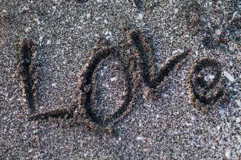 Love in Sand Stock Photos
