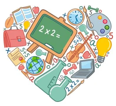 Love to school Stock Illustration