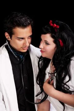 Love in a school play Stock Photos