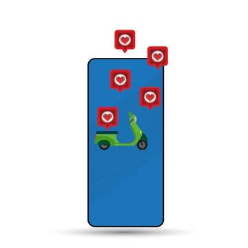 Love scooter Stock Illustration