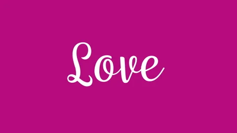 Love Script Text on a Pink Background Stock Footage 296558551