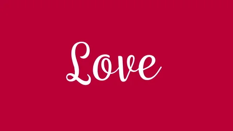 Love Script Text on a Red Background Stock Footage 296558556