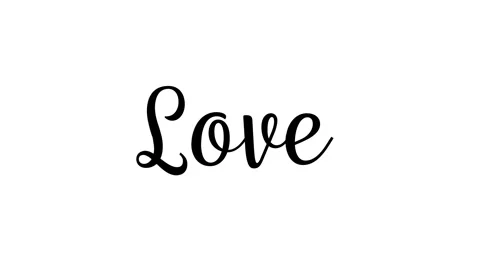 Love Script Text on a White Background Stock Footage 296558545