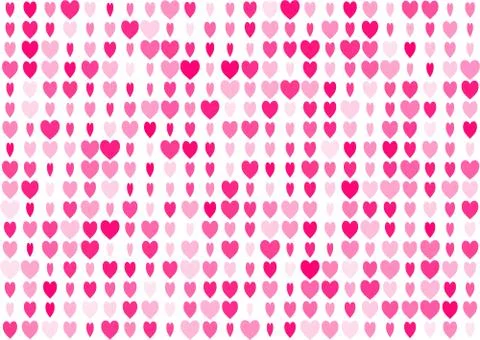 Love seamless background with straight smooth pink hearts Stock Illustration