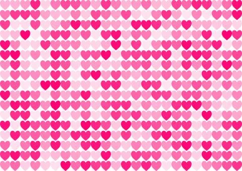Love seamless background with straight smooth pink hearts Stock Illustration