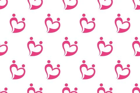 Love seamless pattern background template Stock Illustration