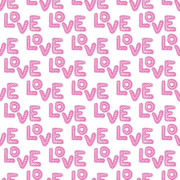 Love seamless pattern. Happy Valentines Day greeting card. Stock Illustration