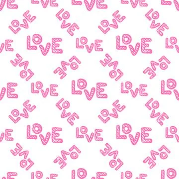 Love seamless pattern. Happy Valentines Day greeting card. Stock Illustration