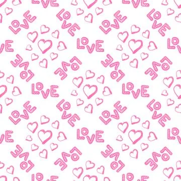 Love seamless pattern with hearts. Stock Illustration