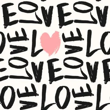 Love Seamless Pattern Stock Illustration