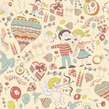 Love seamless pattern 스톡 일러스트