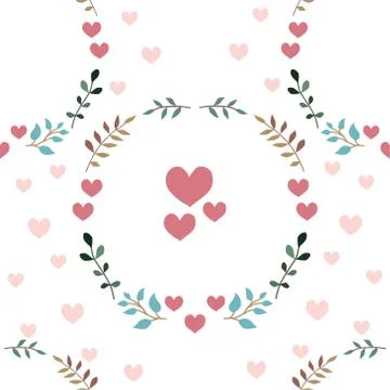 Love seamless pattern retro style with hearts Stock Illustration