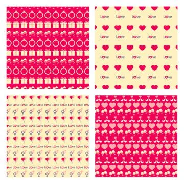 Love seamless pattern set Stock Illustration