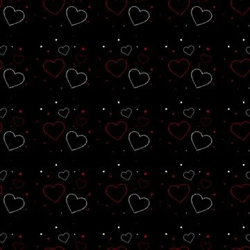 Love seamless pattern. Shiny shimmer red and white hearts texture. Heart sh.. Stock Illustration