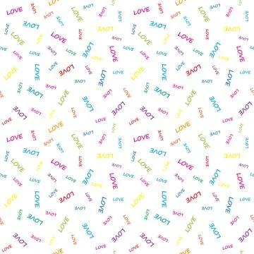 Love Seamless  pattern on a white background.  Hand drawn love abstract backg Stock Illustration