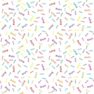 Love Seamless  pattern on a white background.  Hand drawn love abstract backg Stock Illustration