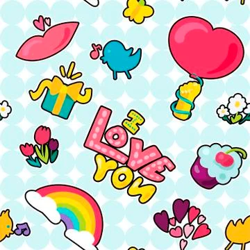 Love seamless vector pattern Ilustración de archivo
