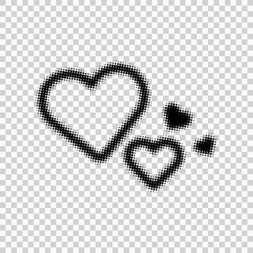 Love shape halftone element decoration design Stockillustratie