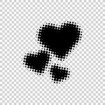 Love shape halftone element decoration isolated Stockillustratie