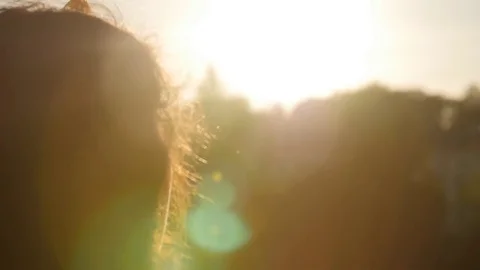 Love shape hand or Heart shaped silhouette at sunset in slow motion Stock Footage 77973995
